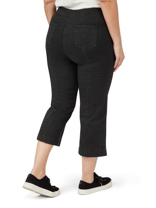 PennyPlain Wide Cropped Jegging - Black Wash