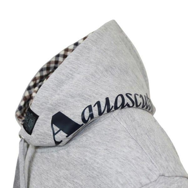 Aquascutum Branded Hood Hoodie - Grey