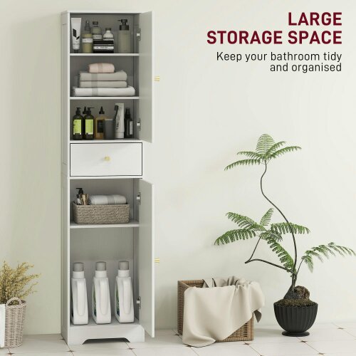 Wyld Haus Remodi Tall Bathroom Storage Cabinet With Arched Door Design White