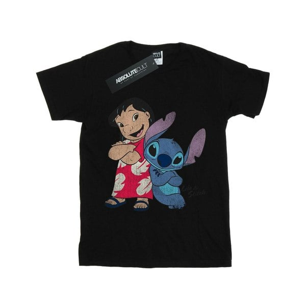 Lilo & Stitch Girls Classic Cotton T-Shirt - Black