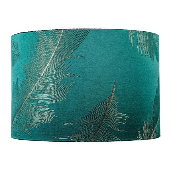 Dark Emerald Green Cotton Jacquard Shade with Gold Foil Fern Design Image 5