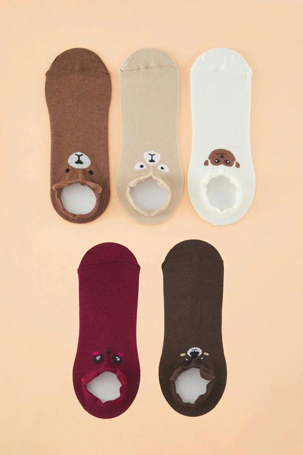 WOVCOR 5-Pack Cotton Printed Knit Ankle Socks