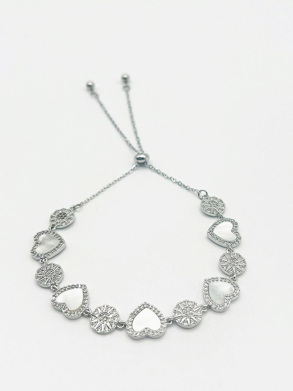 SVNX Heart Diamante Bracelet in Silver with Gift Box