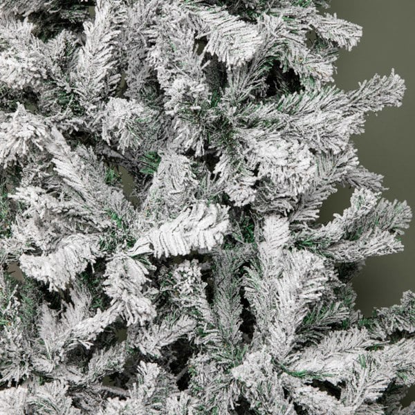 Samuel Alexander 7ft (2.1m) Snow Flocked Artificial Christmas Tree with Green Metal Stand and 655 Tips