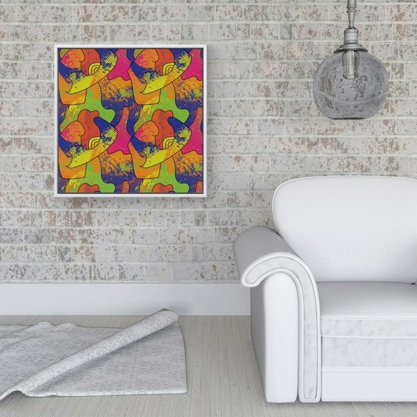 Warren Reed Bright Abstract Pattern Framed Canvas