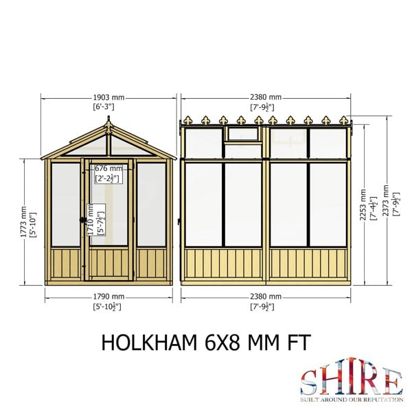 Shire Holkham 6x8 Greenhouse - Best Shed