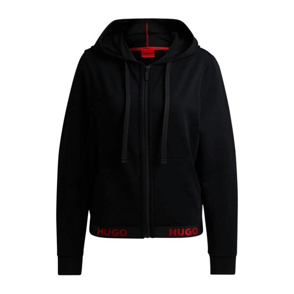 Hugo Womens/Ladies Lettering Regular Hooded Jacket - Black - 