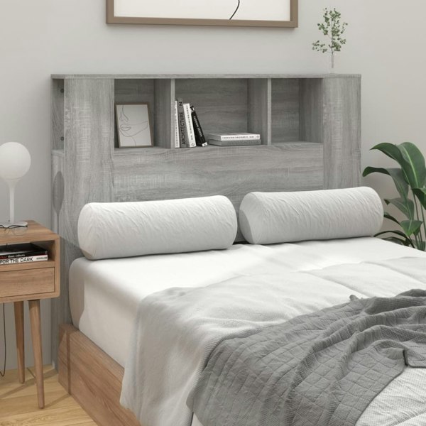 Berkfield Headboard Cabinet Grey Sonoma 120x18.5x104.5 cm