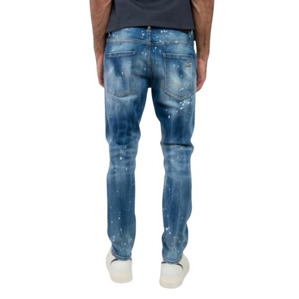 DSQUARED2 Skater Jean Faded Bleached Splash Effect Blue Jeans W34