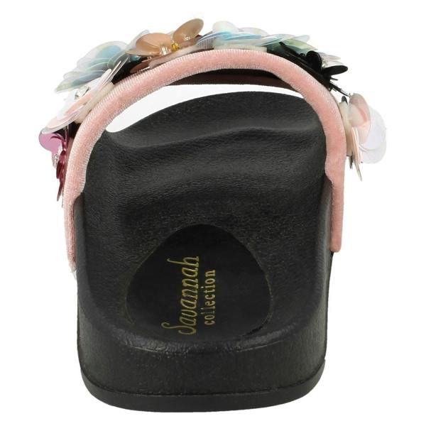 Savannah Ladies Savannah Sequin Flower Slider Mules