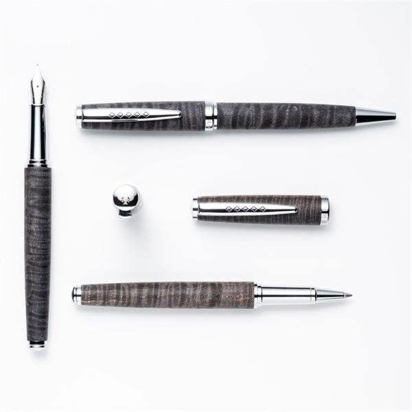 Tom Hessin Edinburgh Collection Stockbridge Stone Fountain Pen With Chrome Trim & Stainless Steel Extra Fine Nib