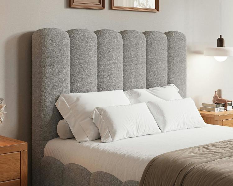 Groundlevel Kingsley Boucle Upholstered Gas Lift Ottoman Bed Frame