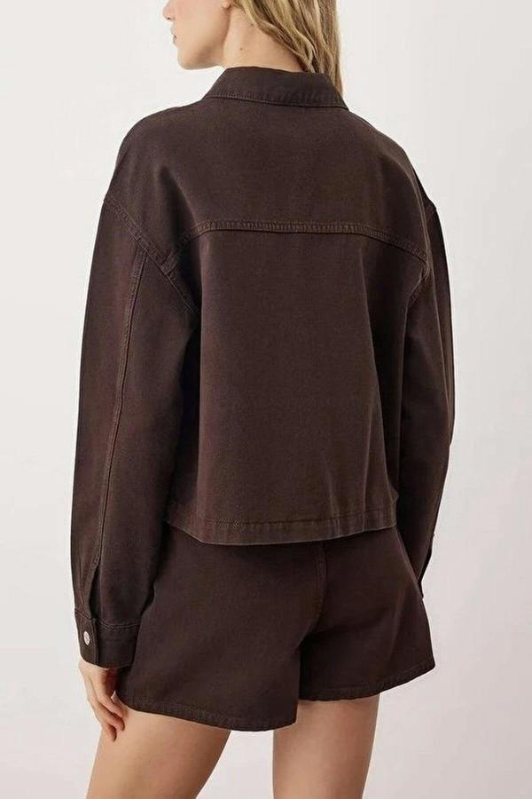WOVCOR Regular Denim Jacket with Pocket Detail