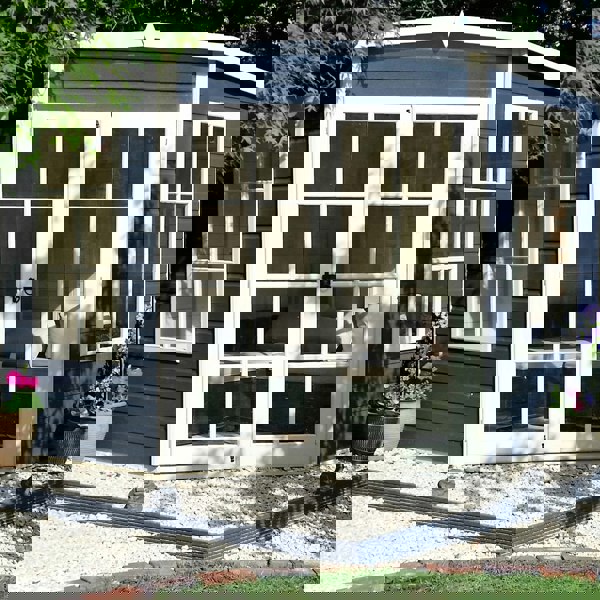 Shire Hampton 7x7 Corner Summerhouse 12mm Interlock Cladding - Best Shed