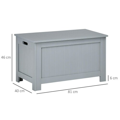 Wyld Haus Vekasa Grey Toy and Blanket Storage Chest With Safety Hinged Lid