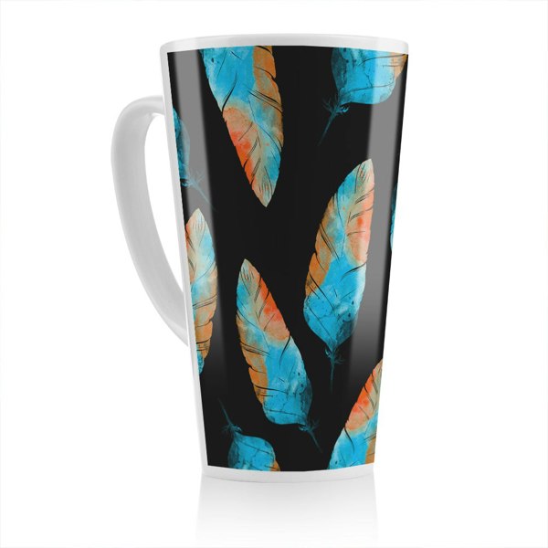 Benjamin Tate Design Imprints Boho Feathers Latte Mug