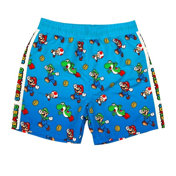 Super Mario Boys Swim Shorts - Blue/Green/Red