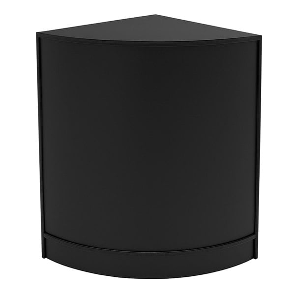 Sleek black corner counter from the Hera LED Shop Counter Set, featuring a smooth finish and modern design for retail displays