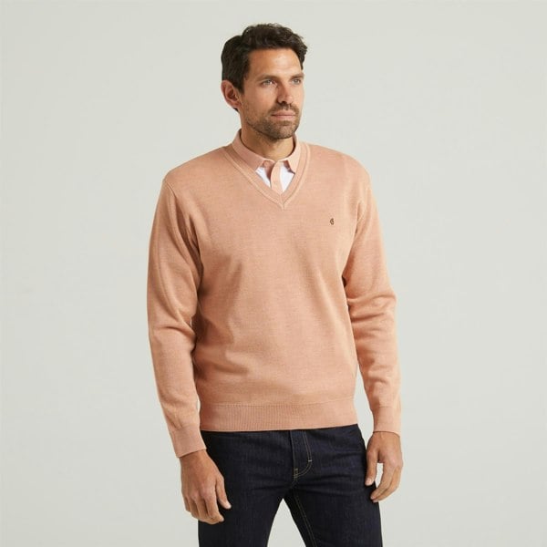 Gabicci G54K01 Mens Plain Vee Kneck Knit Gabicci Classic - PEACH