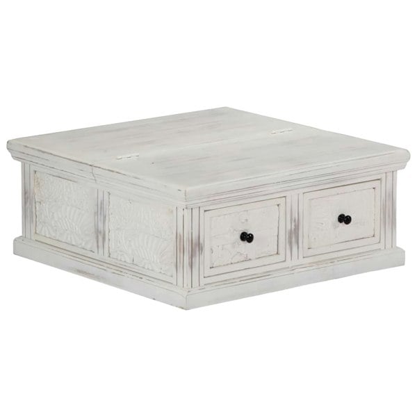 Berkfield Coffee Table White 70x70x30 cm Solid Mango Wood