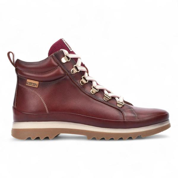 Pikolinos Women’s Arcilla Red Leather Ankle Trainers Boots - Vigo