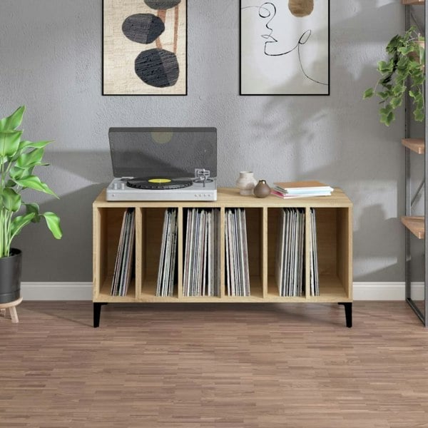 Berkfield Record Cabinet Sonoma Oak 100x38x48 cm Engineered Wood