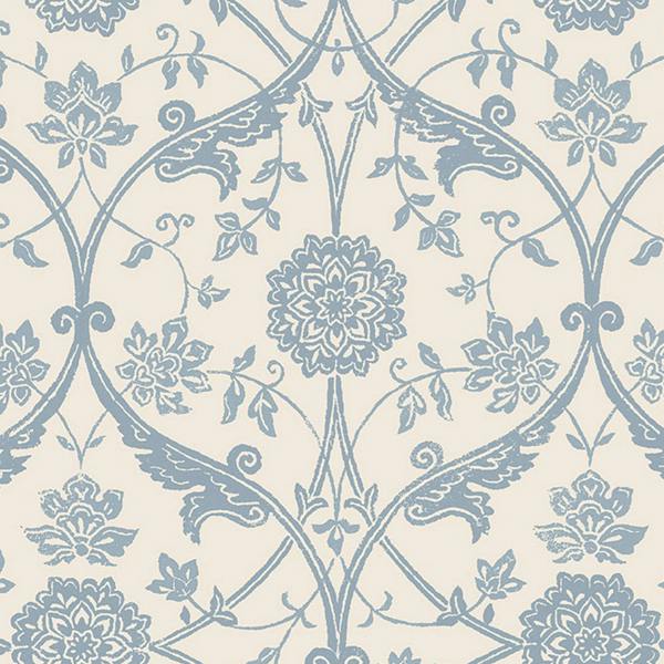 Laura Ashley Endale Trellis Newport Blue wallpaper