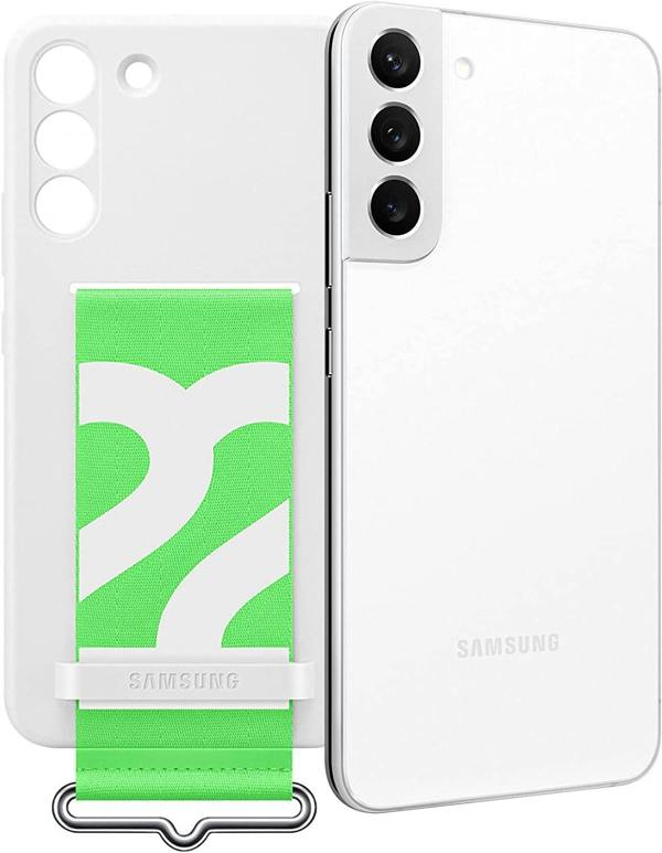 Samsung Galaxy S22 Plus Silicone Cover with Strap White - EF-GS906TWEGWW