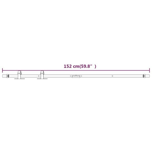 Berkfield Mini Sliding Cabinet Door Kit Carbon Steel White 152 cm