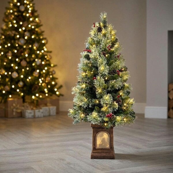 Garden Greatness 4ft Heritage Fir Pre-Lit Berry Tree with Pinecones
