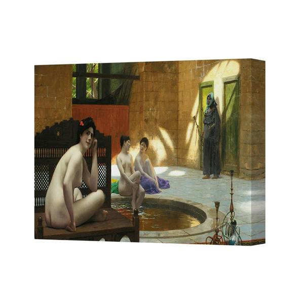 Benjamin Tate Design Nude Women Bathing In Hammam Orientalist Canvas Wall Art Print