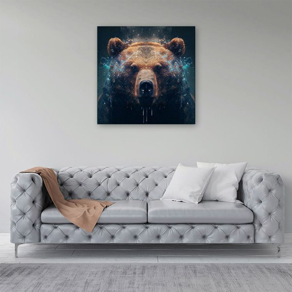 Warren Reed Brown Bear Face Splash Art Canvas