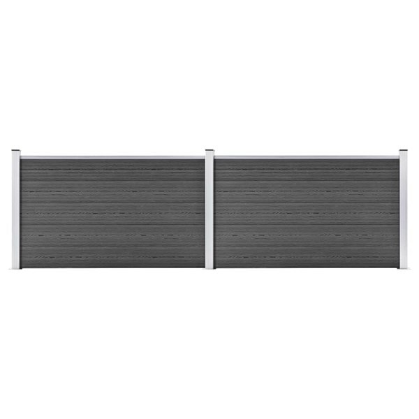 Berkfield Fence Panel Set WPC 353x105 cm Black