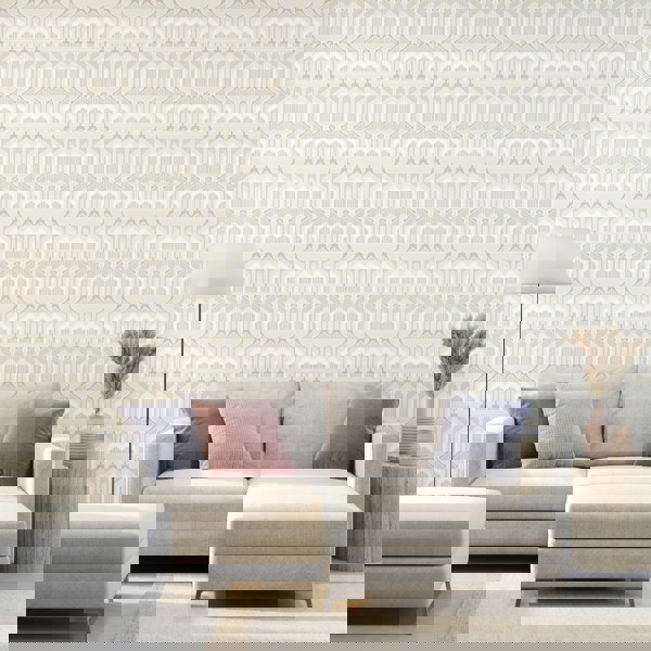 Hoopla Walls Deco Arch  - Natural 10m Wallpaper