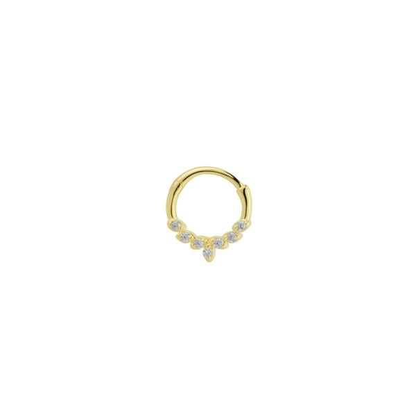 Spero London Sterling Silver Crown Helix Tragus Huggie Earring