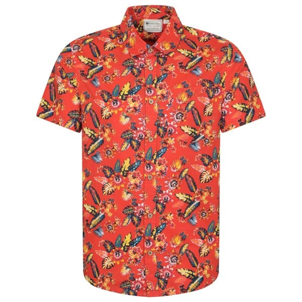 Mountain Warehouse Mens Tropical Leaves Short-Sleeved Shirt - Orange