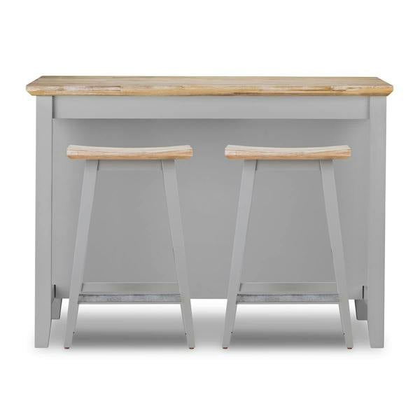 Statement Furniture Florence Breakfast Bar Kitchen Island with Shelves