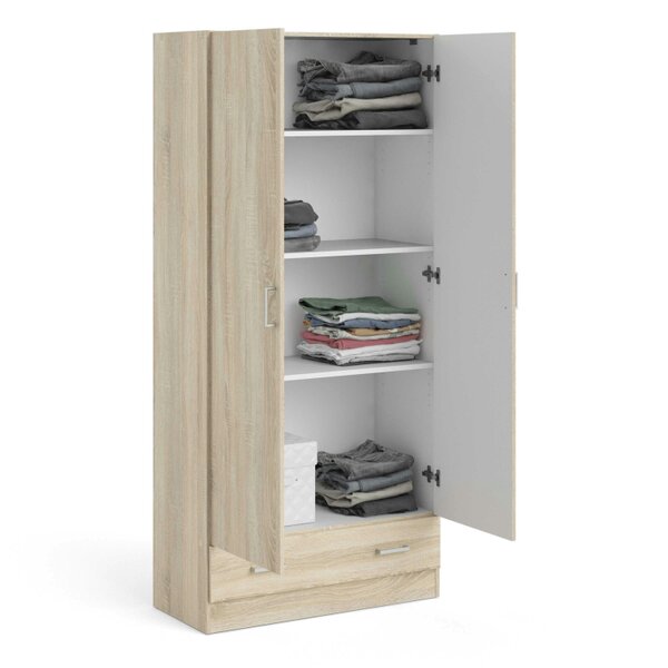 Wyld Haus Berlin Natural Slim 2 Door Bedroom Wardrobe 1 Drawer