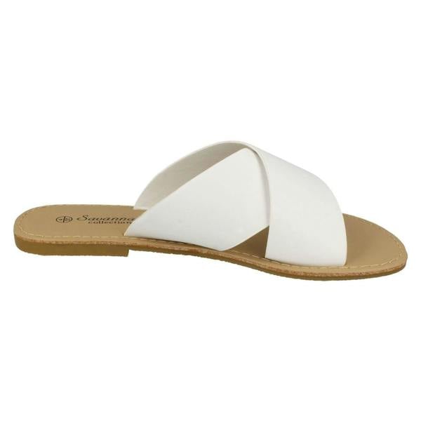 Savannah Ladies Savannah Flat X Strap Mules