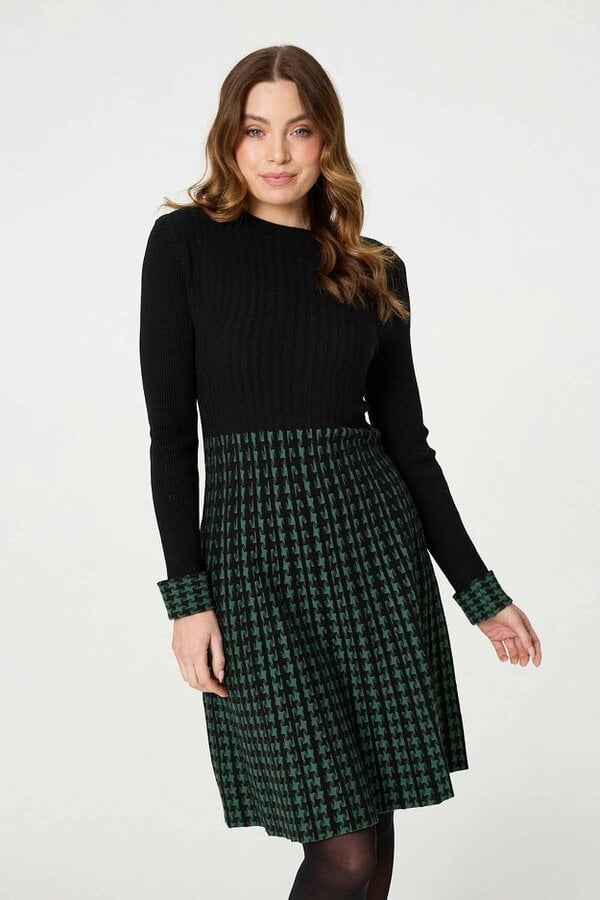 Izabel London Printed Colour Block Knit Dress