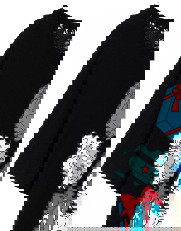 Sonic the Hedgehog Mens Black Christmas Presents Short Sleeved T-Shirt