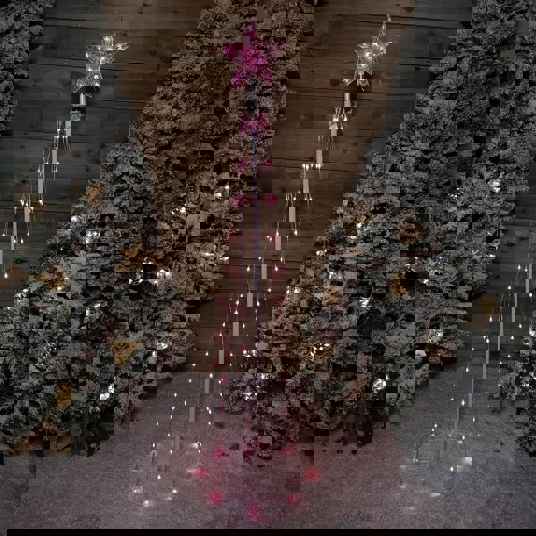 Samuel Alexander 150cm (5ft) White Metal Maypole Tree with 106 Rainbow LED Wire Lights and Remote