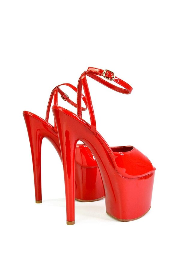 XY LONDON Strappy Peep Toe Stiletto High Heel Platform Shoes