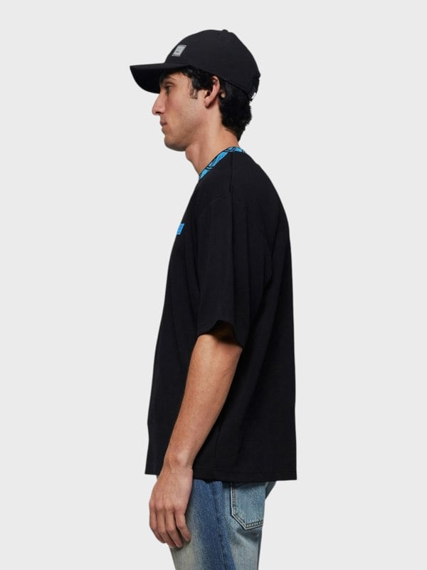 Acne Studios Collar Logo T Shirt Black Blue