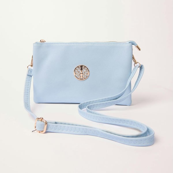 Blue Vanilla Clutch With Detachable Strap