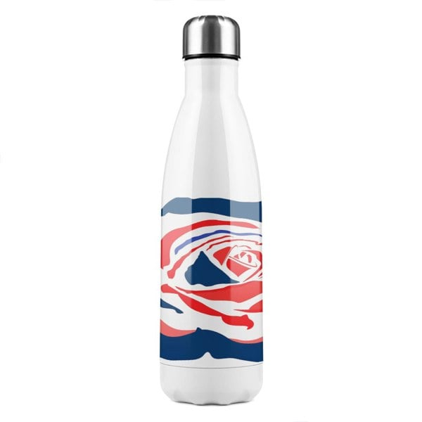 Benjamin Tate Design Red & Blue Rose Stainless Steel Bottle