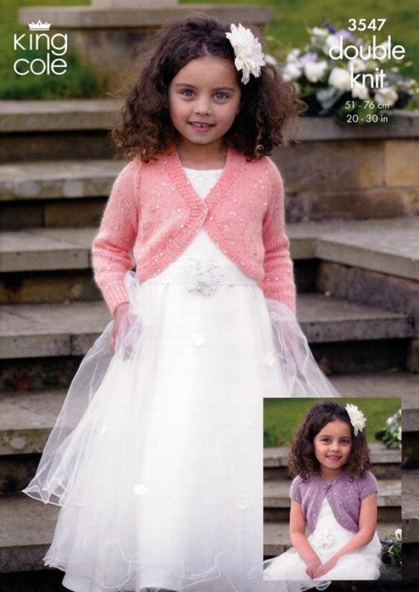 King Cole Galaxy Knitting Pattern 3547, Jackets for Kids, 20 - 30 Inches - Intermediate