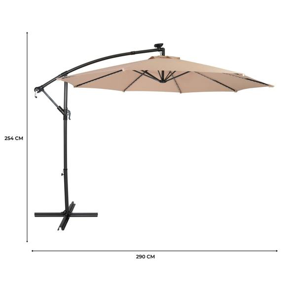 Jardi LED Cantilever Parasol 3m – Beige