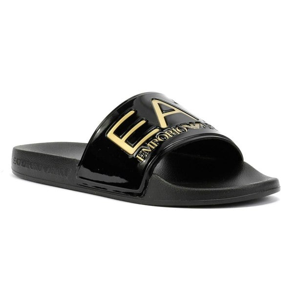 EA7 Water Sports Men's Black/Gold Slides