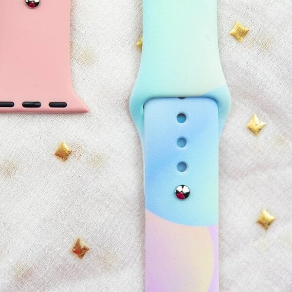 The Colourful Aura Colourful Silicone IWatch Strap Band For Apple 38mm 40mm Watch Series